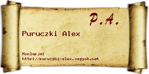 Puruczki Alex névjegykártya