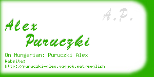 alex puruczki business card